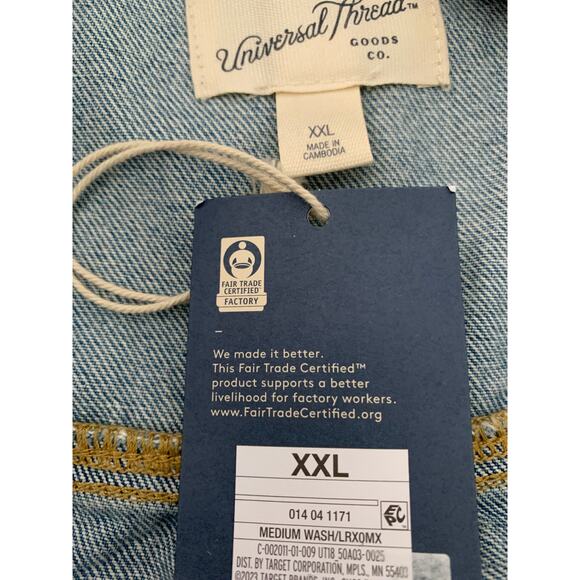 Cropped Denim Jacket NWT- Universal Thread Medium Wash XXL - Picture 5 of 6